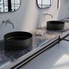 Kaldewei Nueva umywalka nablatowa okrągła 38 cm czarny błyszczący