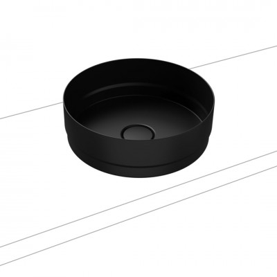 Kaldewei Nueva umywalka nablatowa okrągła 38 cm czarny matowy