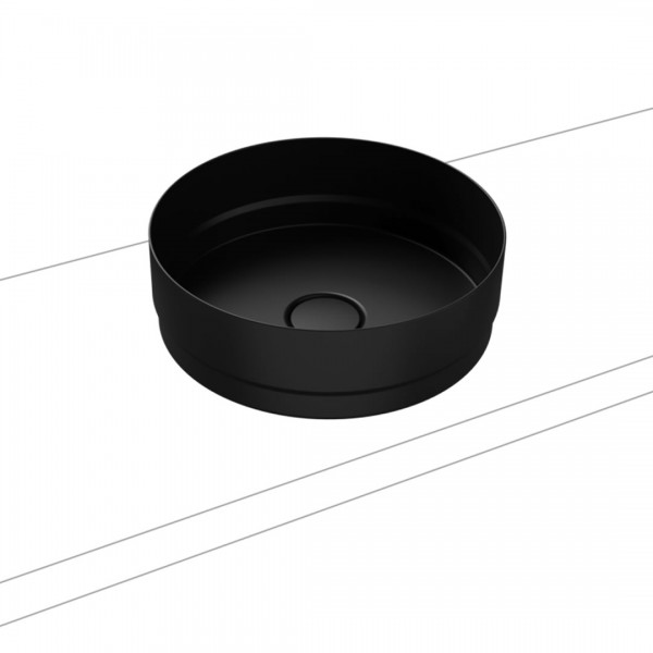 Kaldewei Nueva umywalka nablatowa okrągła 38 cm czarny matowy