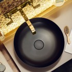 Kaldewei Miena umywalka nablatowa okrągła 45 cm czarny matowy