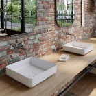 Kaldewei Miena umywalka nablatowa kwadratowa 40x40 cm biały błyszczący