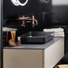 Kaldewei Miena umywalka nablatowa kwadratowa 40x40 cm czarny błyszczący