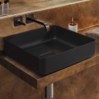Kaldewei Miena umywalka nablatowa kwadratowa 40x40 cm czarny błyszczący