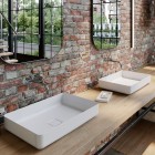 Kaldewei Miena umywalka nablatowa prostokątna 58x38 cm biały błyszczący