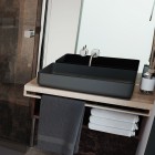 Kaldewei Miena umywalka nablatowa prostokątna 58x38 cm czarny błyszczący