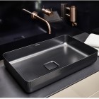 Kaldewei Miena umywalka nablatowa prostokątna 58x38 cm czarny błyszczący