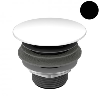 Kaldewei korek do umywalki okrągły bez przelewu czarny błyszczący