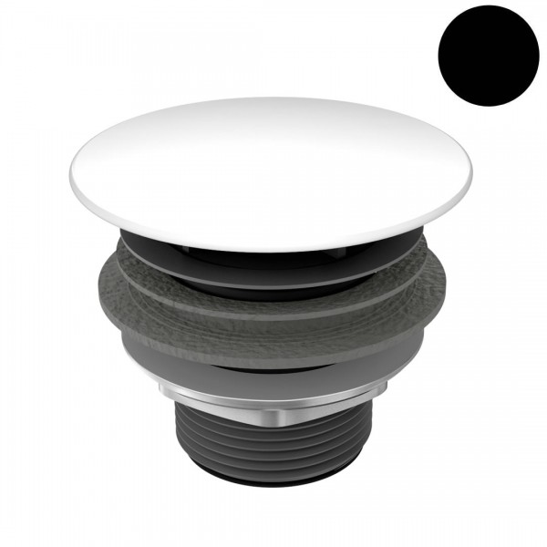 Kaldewei korek do umywalki okrągły bez przelewu czarny błyszczący