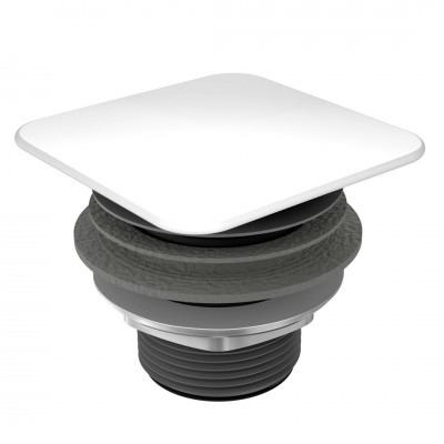 Kaldewei korek do umywalki kwadratowy bez przelewu biały błyszczący