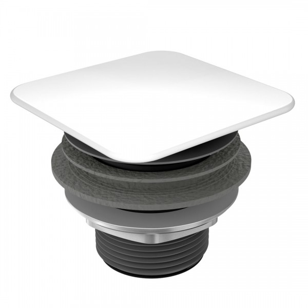 Kaldewei korek do umywalki kwadratowy bez przelewu biały błyszczący