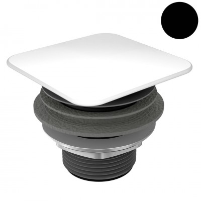 Kaldewei korek do umywalki kwadratowy bez przelewu czarny błyszczący