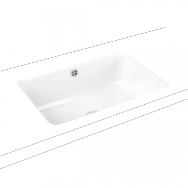 Kaldewei Cayono umywalka podblatowa prostokątna 59,6x42,6 cm stalowa biały błyszczący