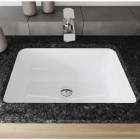 Kaldewei Cayono umywalka podblatowa prostokątna 59,6x42,6 cm stalowa biały błyszczący