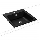 Kaldewei Puro umywalka wpuszczana w blat 46x46 cm stalowa czarny mat 900006013676