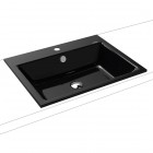 Kaldewei Puro umywalka wpuszczana w blat 60x46 cm czarny błyszczący 900106013701