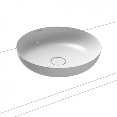 Kaldewei Miena umywalka nablatowa okrągła 45 cm stalowa biały błyszczący