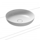 Kaldewei Miena umywalka nablatowa okrągła 45 cm stalowa biały błyszczący