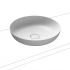 Kaldewei Miena umywalka nablatowa okrągła 45 cm stalowa biały matowy