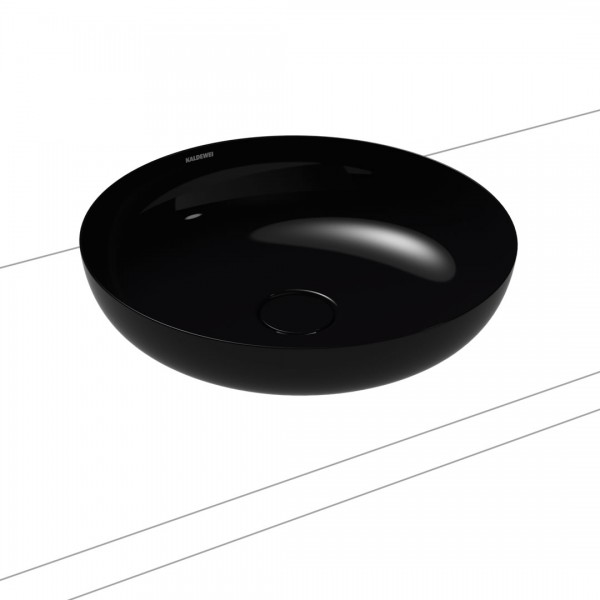 Kaldewei Miena umywalka nablatowa okrągła 45 cm stalowa czarny błyszczący