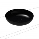 Kaldewei Miena umywalka nablatowa okrągła 45 cm stalowa czarny błyszczący