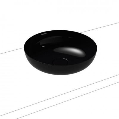 Kaldewei Miena umywalka nablatowa okrągła 38 cm stalowa czarny błyszczący