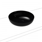 Kaldewei Miena umywalka nablatowa okrągła 38 cm stalowa czarny błyszczący
