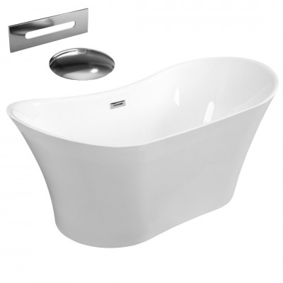 Besco Amber wanna wolnostojąca 170x80 cm z przelewem chrom WAS-170-AB