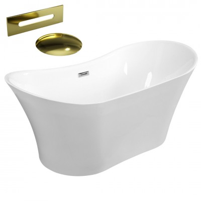 Besco Amber wanna wolnostojąca 170x80 cm z przelewem złotym WAS-170-ABZ