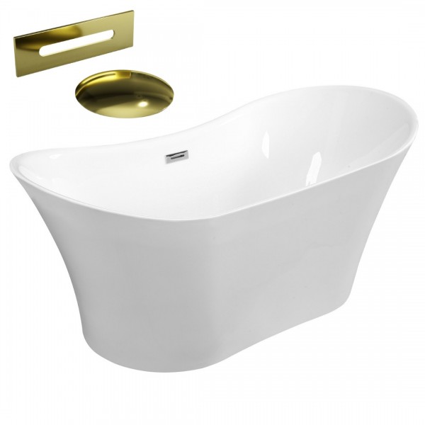 Besco Amber wanna wolnostojąca 170x80 cm z przelewem złotym WAS-170-ABZ