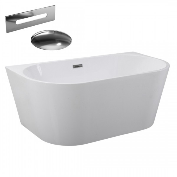 Besco Vica wanna wolnostojąca 150x80 cm z przelewem chrom WAS-150-V