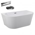 Besco Vica wanna wolnostojąca 150x80 cm z przelewem chrom WAS-150-V