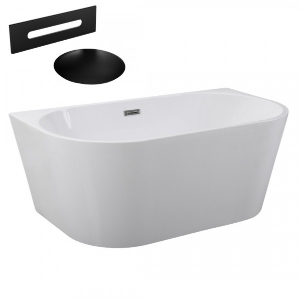 Besco Vica wanna wolnostojąca 150x80 cm z przelewem czarnym WAS-150-VCZ