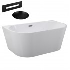 Besco Vica wanna wolnostojąca 150x80 cm z przelewem czarnym WAS-150-VCZ