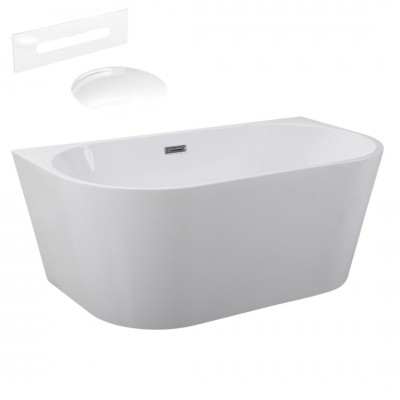 Besco Vica wanna wolnostojąca 150x80 cm z przelewem białym WAS-150-VBI