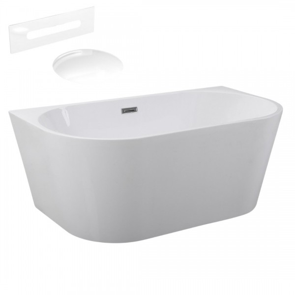 Besco Vica wanna wolnostojąca 150x80 cm z przelewem białym WAS-150-VBI