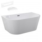 Besco Vica wanna wolnostojąca 150x80 cm z przelewem białym WAS-150-VBI