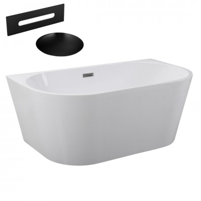 Besco Vica wanna wolnostojąca 170x80 cm z przelewem czarnym WAS-170-VCZ