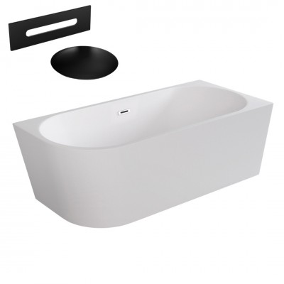 Besco Zoya wanna wolnostojąca 170x80 cm prawa z przelewem czarnym WAS-170-ZPC