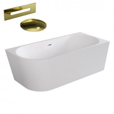 Besco Zoya wanna wolnostojąca 170x80 cm prawa z przelewem złotym WAS-170-ZPZ