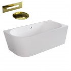 Besco Zoya wanna wolnostojąca 170x80 cm prawa z przelewem złotym WAS-170-ZPZ
