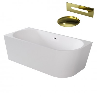 Besco Zoya wanna wolnostojąca 170x80 cm lewa z przelewem złotym WAS-170-ZLZ