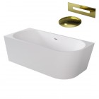 Besco Zoya wanna wolnostojąca 170x80 cm lewa z przelewem złotym WAS-170-ZLZ