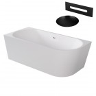 Besco Zoya wanna wolnostojąca 170x80 cm lewa z przelewem czarnym WAS-170-ZLC
