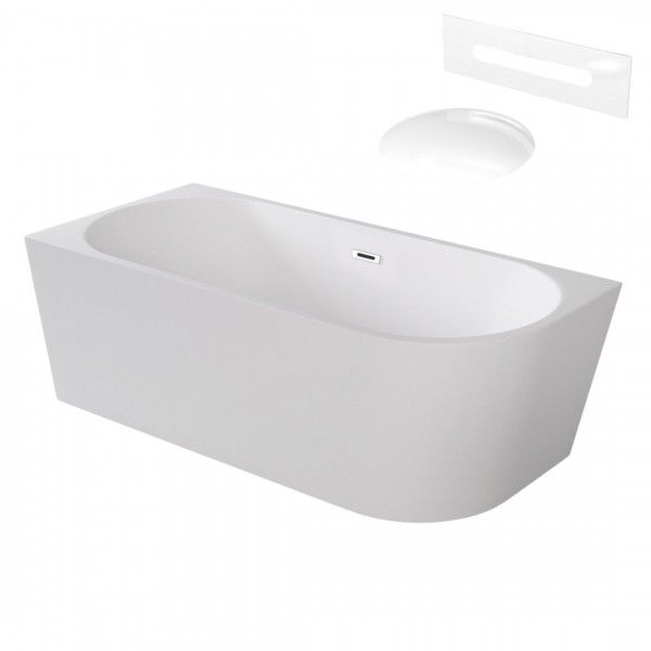 Besco Zoya wanna wolnostojąca 150x75 cm lewa z przelewem białym WAS-150-ZLB