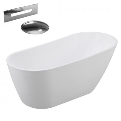 Besco Melody wanna wolnostojąca 170x80 cm z przelewem chrom WAS-170-M