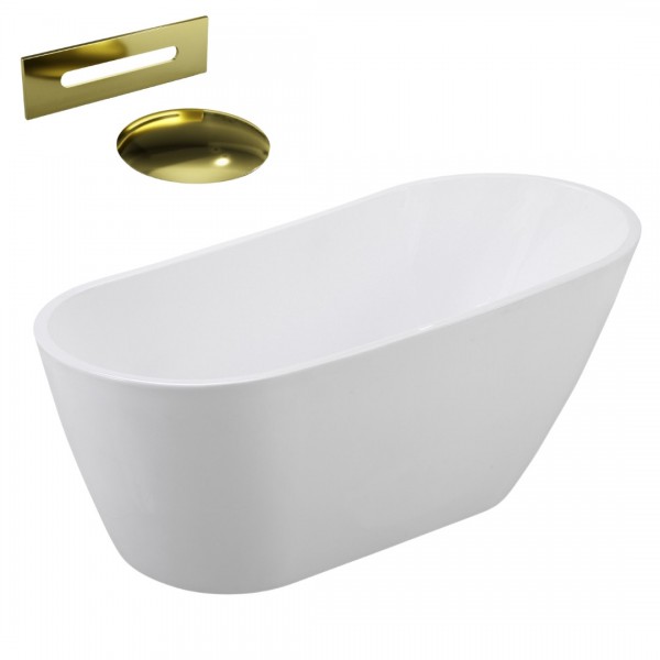 Besco Melody wanna wolnostojąca 170x80 cm z przelewem złotym WAS-170-MZL