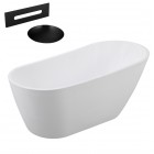 Besco Melody wanna wolnostojąca 150x80 cm z przelewem czarnym WAS-150-MCZ
