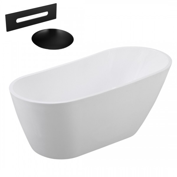 Besco Melody wanna wolnostojąca 170x80 cm z przelewem czarnym WAS-170-MCZ