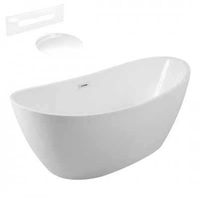 Besco Ayla wanna wolnostojąca 170x80 cm z przelewem białym WAS-170-ABI
