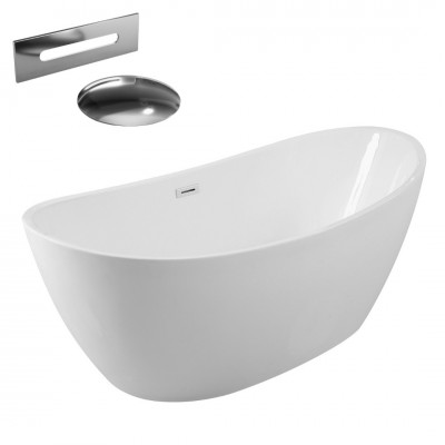 Besco Ayla wanna wolnostojąca 170x80 cm z przelewem chrom WAS-170-A